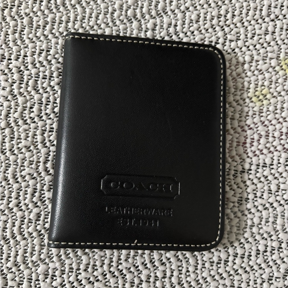 Coach Black Leather Passport Holder